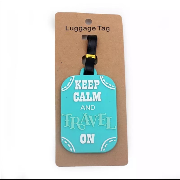 Accessories - Keep Calm and Travel On Blue Rubber Luggage Tag